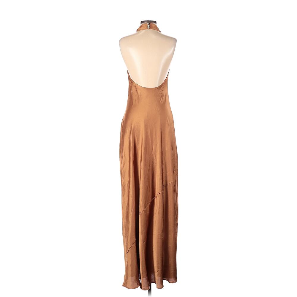 Show Me Your Mumu Jasmine Halter Maxi Dress in Copper Luxe Satin L NWT - Picture 6 of 10